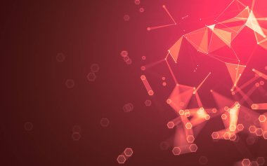 Çokgen alanı düşük Poli koyu arka plan, 3d render