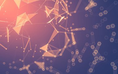 Çokgen alanı düşük Poli koyu arka plan, 3d render