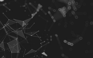 Çokgen alanı düşük Poli koyu arka plan, 3d render