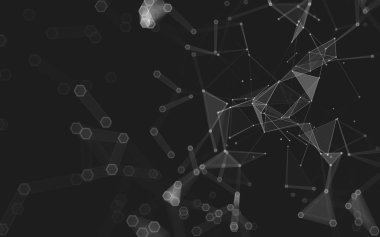 Çokgen alanı düşük Poli koyu arka plan, 3d render