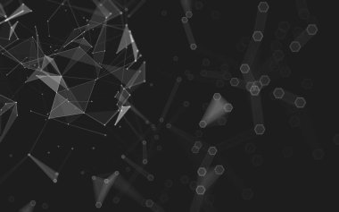 Çokgen alanı düşük Poli koyu arka plan, 3d render