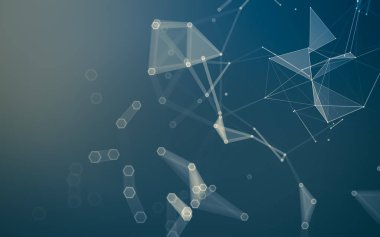 Çokgen alanı düşük Poli koyu arka plan, 3d render