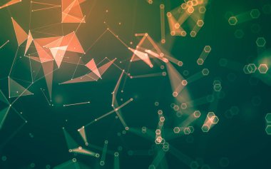 Çokgen alanı düşük Poli koyu arka plan, 3d render