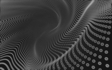 Çokgen alanı düşük Poli koyu arka plan, 3d render