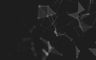 Çokgen alanı düşük Poli koyu arka plan, 3d render