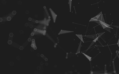 Çokgen alanı düşük Poli koyu arka plan, 3d render