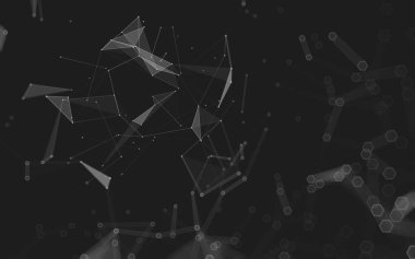 Çokgen alanı düşük Poli koyu arka plan, 3d render