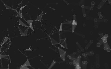 Çokgen alanı düşük Poli koyu arka plan, 3d render