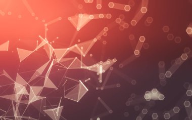 Çokgen alanı düşük Poli koyu arka plan, 3d render