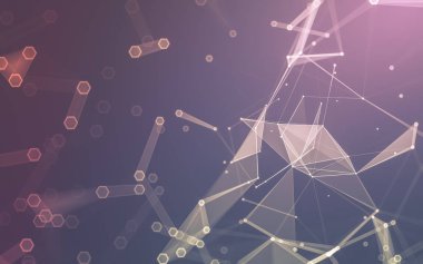 Çokgen alanı düşük Poli koyu arka plan, 3d render