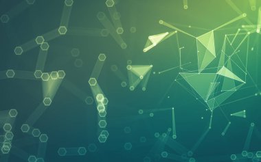 Çokgen alanı düşük Poli koyu arka plan, 3d render