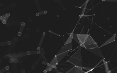 Çokgen alanı düşük Poli koyu arka plan, 3d render