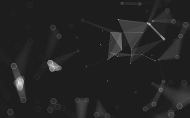 Çokgen alanı düşük Poli koyu arka plan, 3d render