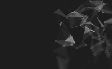 Çokgen alanı düşük Poli koyu arka plan, 3d render
