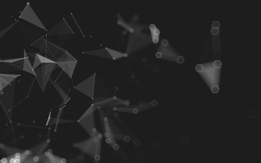 Çokgen alanı düşük Poli koyu arka plan, 3d render