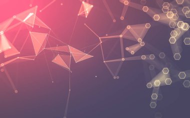 Çokgen alanı düşük Poli koyu arka plan, 3d render