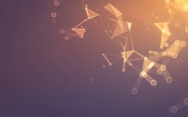 Çokgen alanı düşük Poli koyu arka plan, 3d render