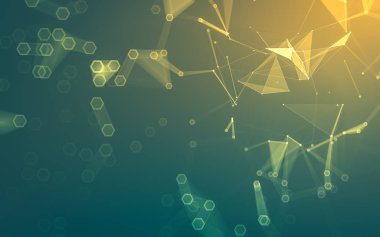 Çokgen alanı düşük Poli koyu arka plan, 3d render