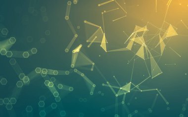 Çokgen alanı düşük Poli koyu arka plan, 3d render