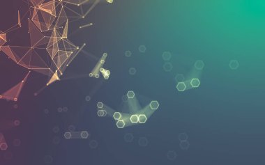 Çokgen alanı düşük Poli koyu arka plan, 3d render