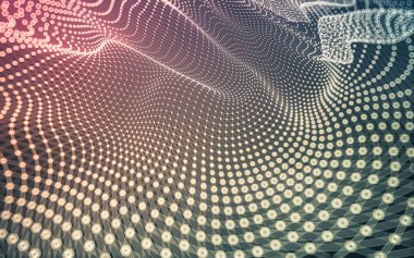 Çokgen alanı düşük Poli koyu arka plan, 3d render