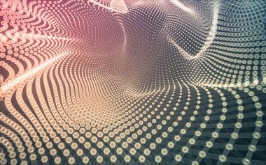 Çokgen alanı düşük Poli koyu arka plan, 3d render