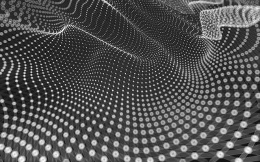 Çokgen alanı düşük Poli koyu arka plan, 3d render