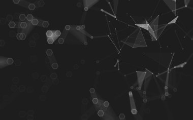 Çokgen alanı düşük Poli koyu arka plan, 3d render