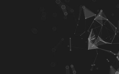 Çokgen alanı düşük Poli koyu arka plan, 3d render