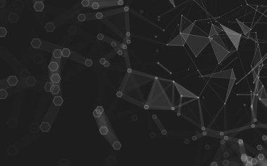 Çokgen alanı düşük Poli koyu arka plan, 3d render