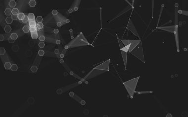 Çokgen alanı düşük Poli koyu arka plan, 3d render