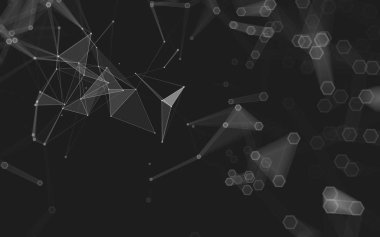 Çokgen alanı düşük Poli koyu arka plan, 3d render