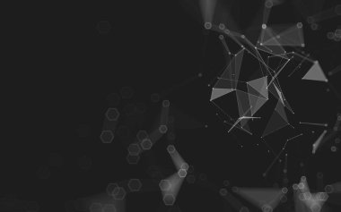 Çokgen alanı düşük Poli koyu arka plan, 3d render