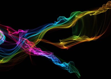 Bir parlayan ile koyu arka plan soyut dalgalar