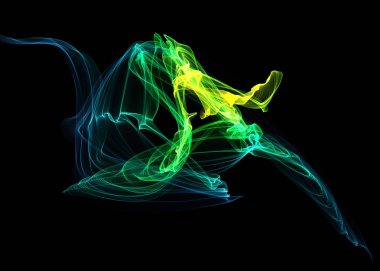 Bir parlayan ile koyu arka plan soyut dalgalar