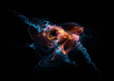 Bir parlayan ile koyu arka plan soyut dalgalar