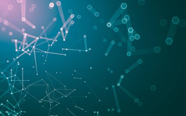 Çokgen alanı düşük Poli koyu arka plan, 3d render