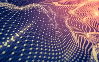 Çokgen alanı düşük Poli koyu arka plan, 3d render