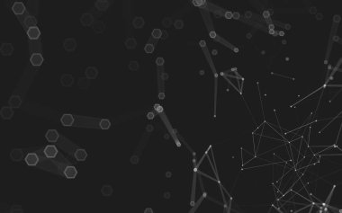 Çokgen alanı düşük Poli koyu arka plan, 3d render