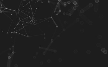 Çokgen alanı düşük Poli koyu arka plan, 3d render