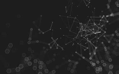 Çokgen alanı düşük Poli koyu arka plan, 3d render