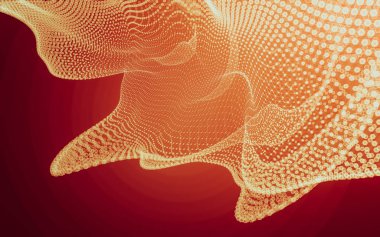 Çokgen alanı düşük Poli koyu arka plan, 3d render