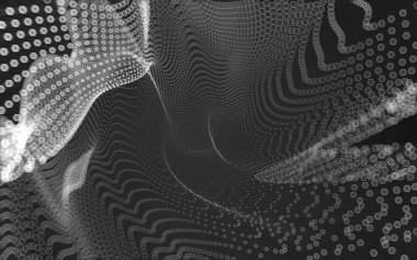 Çokgen alanı düşük Poli koyu arka plan, 3d render