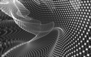 Çokgen alanı düşük Poli koyu arka plan, 3d render