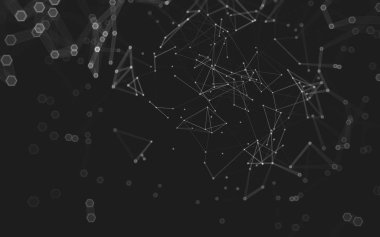 Çokgen alanı düşük Poli koyu arka plan, 3d render