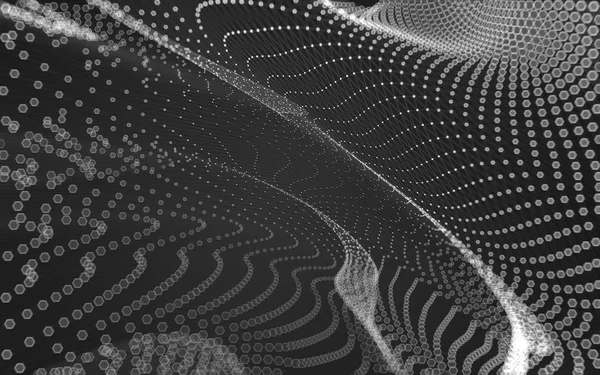 Çokgen alanı düşük Poli koyu arka plan, 3d render