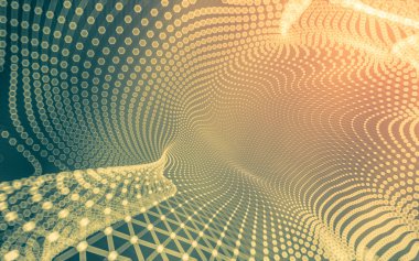 Çokgen alanı düşük Poli koyu arka plan, 3d render