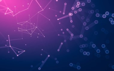 Çokgen alanı düşük Poli koyu arka plan, 3d render