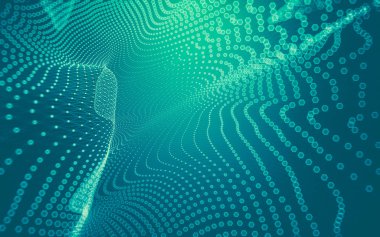 Çokgen alanı düşük Poli koyu arka plan, 3d render