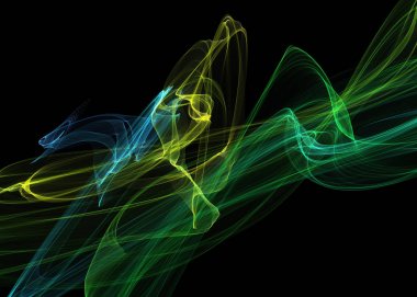 Bir parlayan ile koyu arka plan soyut dalgalar